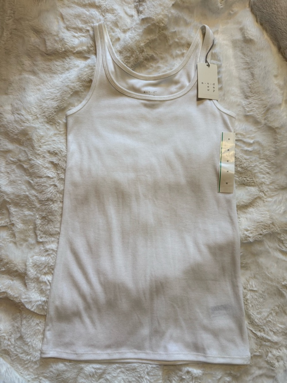 NWT White Ribbed Tank Top